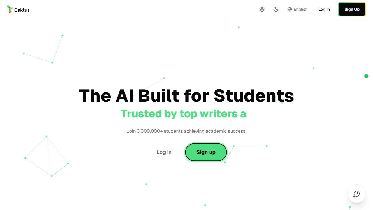 Caktus AI 인터페이스 메인 대시보드 스크린샷
