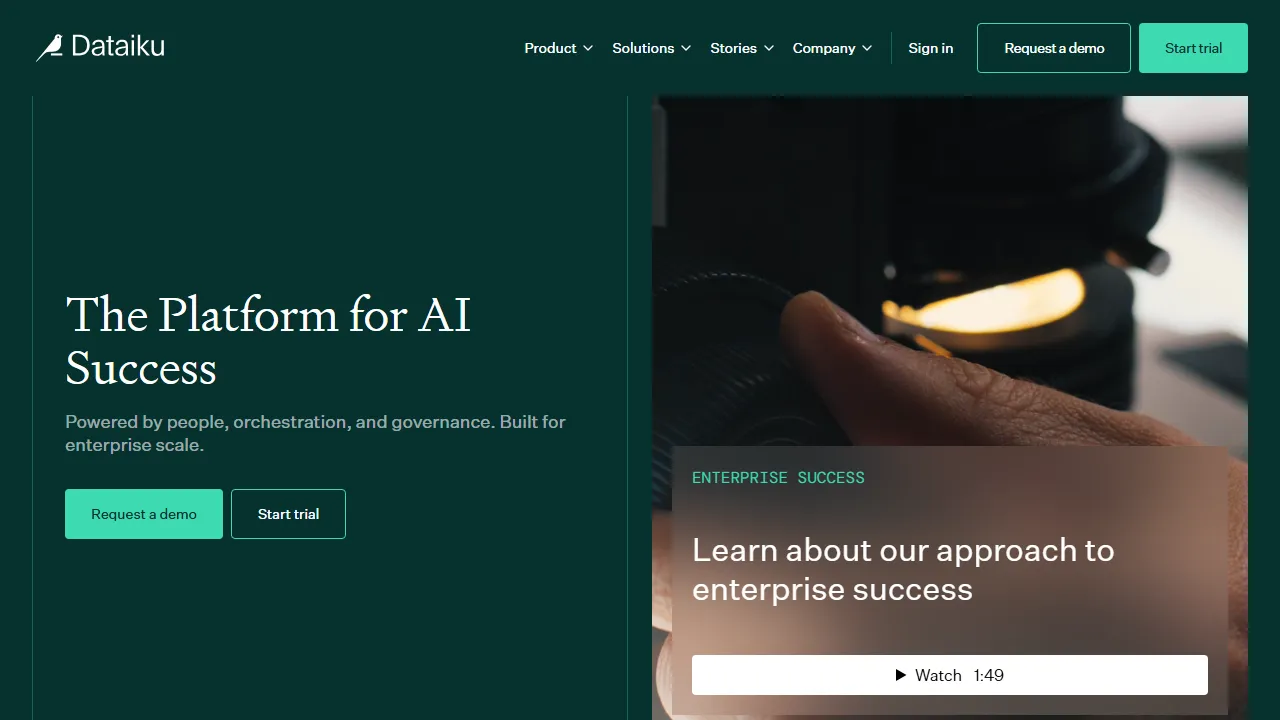 Dataiku 인터페이스 메인 대시보드 스크린샷