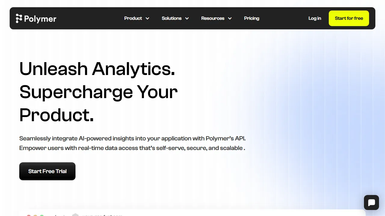 Polymer 인터페이스 메인 대시보드 스크린샷