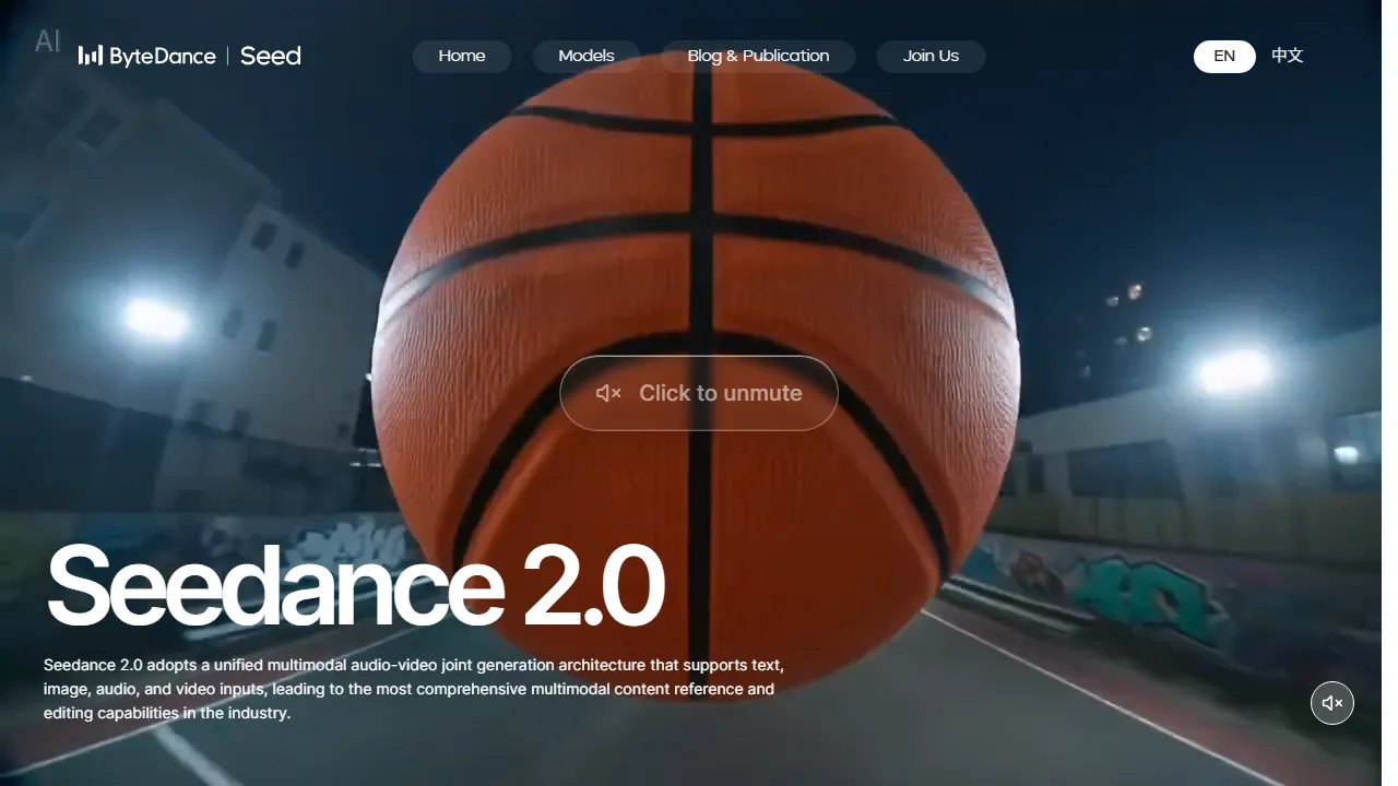 Seedance 인터페이스 메인 대시보드 스크린샷