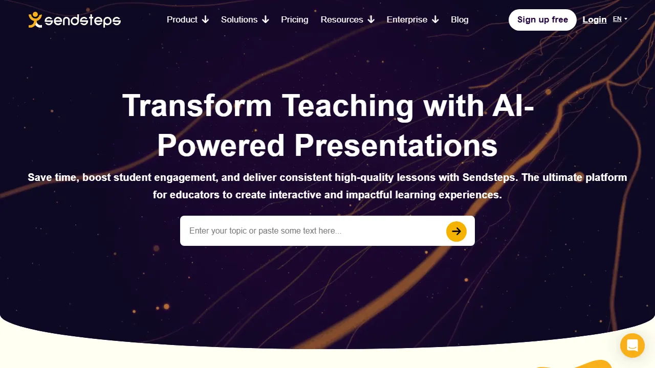 Sendsteps AI 인터페이스 메인 대시보드 스크린샷