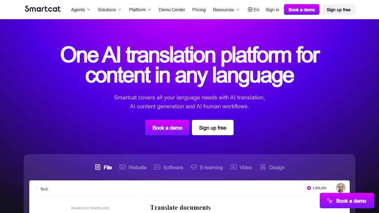 Smartcat 인터페이스 메인 대시보드 스크린샷